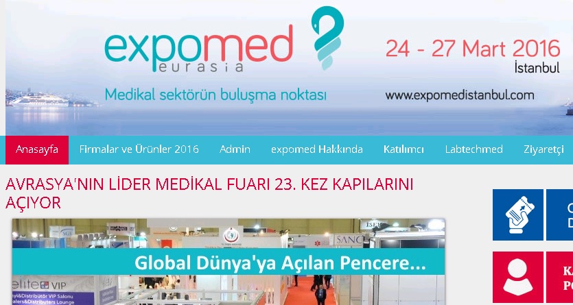 EXPOMED και LABTECHMED, από 24 έως 27 Μαρτίου 2016 στην Κωνσταντινούπολη