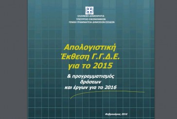 ΓΓΔΕ: Ετήσια Έκθεση Απολογισμού 2015