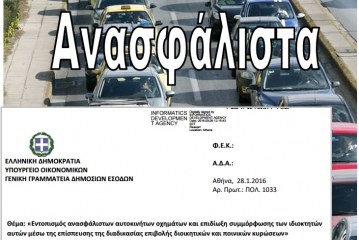 ΑΑΔΕ: Εντοπισμός Ανασφάλιστων Οχημάτων