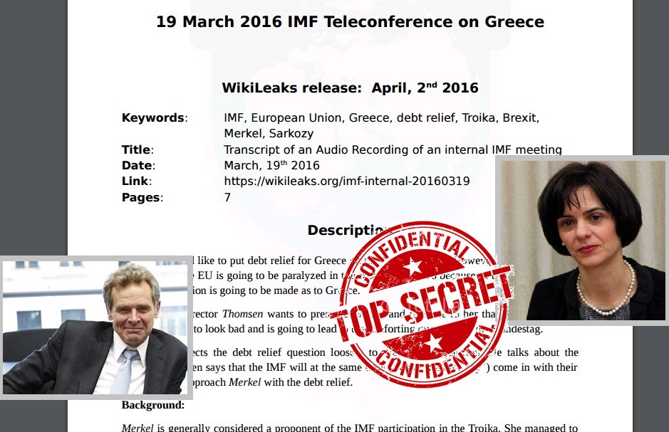 WikiLeaks: Οι «καυτοί» διάλογοι για το θέμα της Ελλάδος, σε εσωτερική τηλεδιάσκεψη του ΔΝΤ – (Όλο το κείμενο)