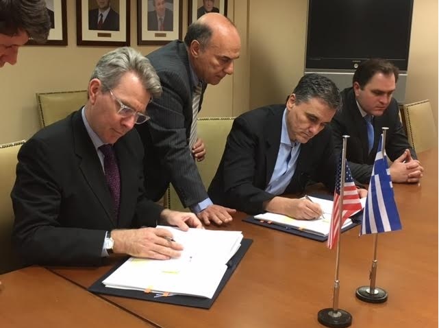 Υπογραφή Διμερούς Συμφωνίας Ελλάδας-ΗΠΑ (FATCA), φορολογικής συμμόρφωσης