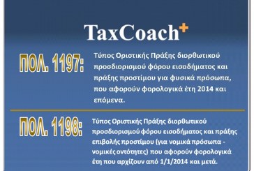 ΠΟΛ. 1197 και 1198: Τύπος Οριστικής Πράξης διορθωτικού προσδιορισμού φόρου εισοδήματος και πράξης προστίμων